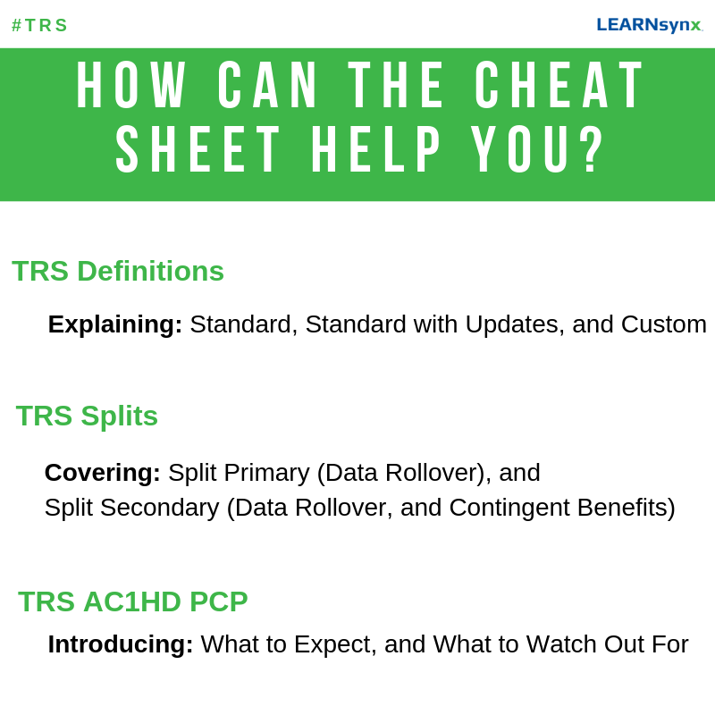 Triumph With Trs Cheat Sheet Learnsynx